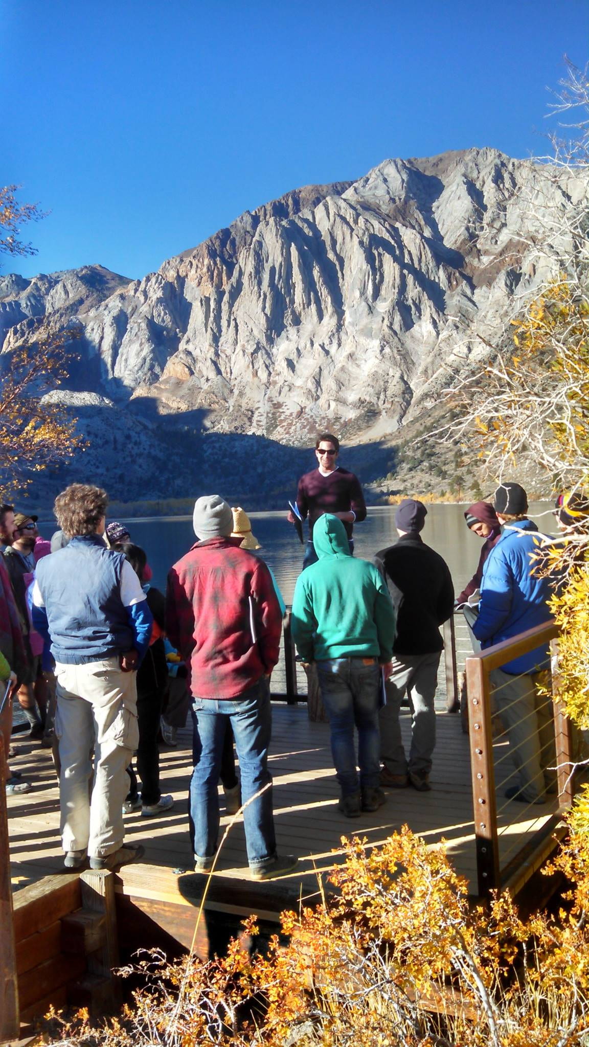 Now for my PhD, here I am presenting for a field course at Caltech on glacial moraines at Convict Lake