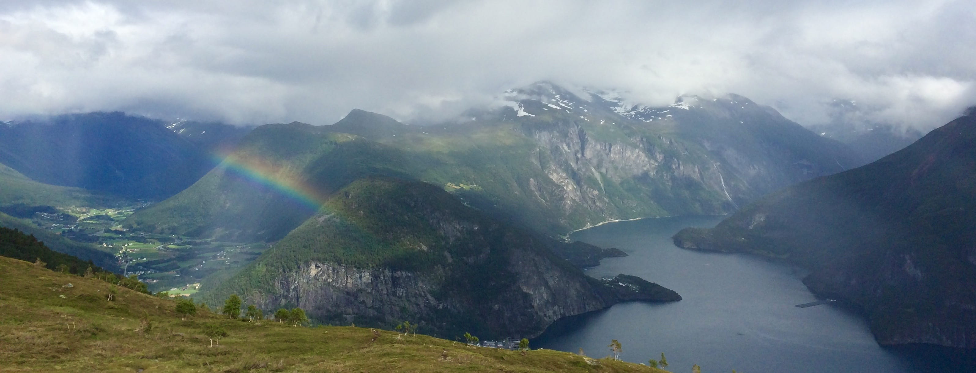 Rainbow over Norwegian area of Valldal