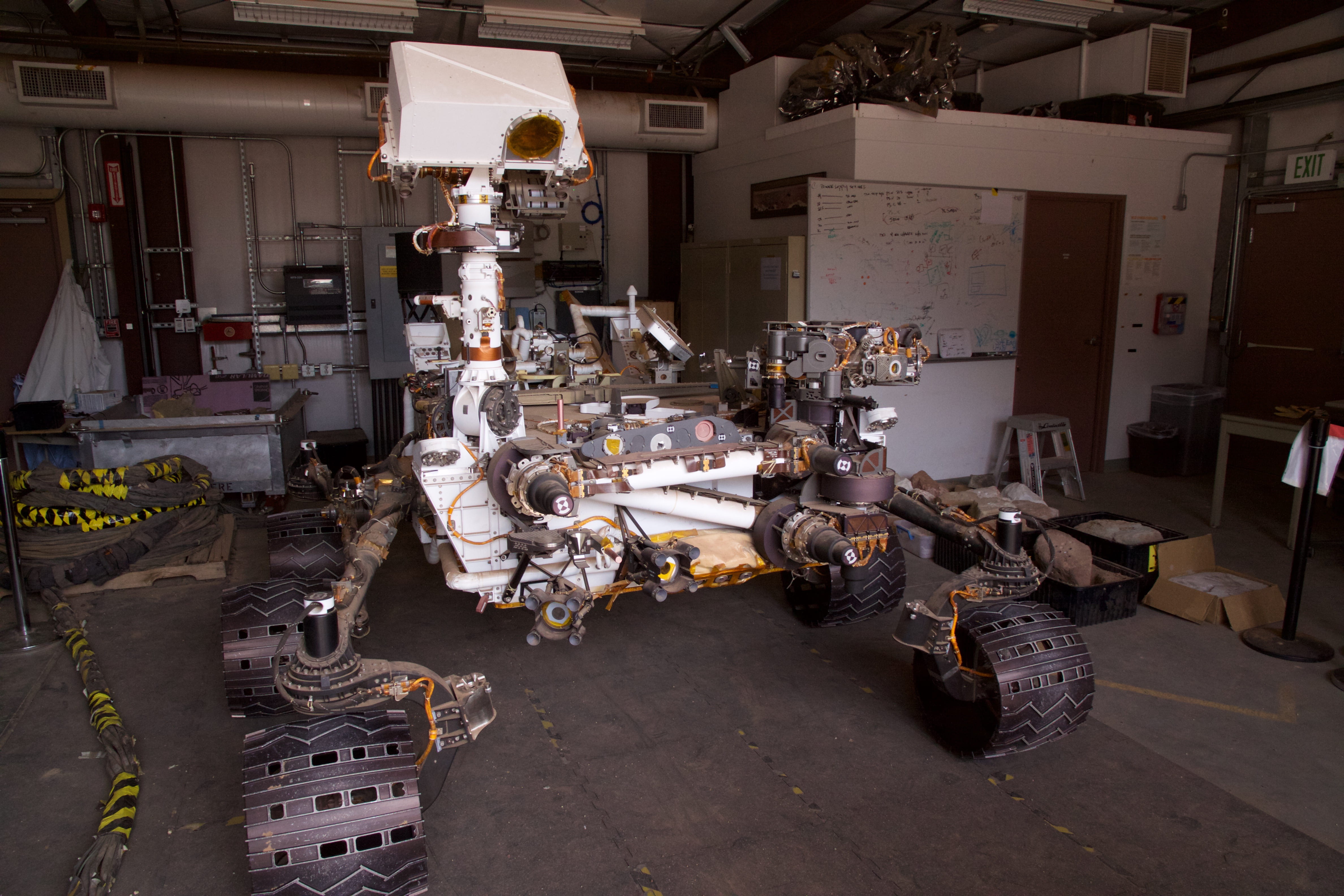 An exact copy of the rover currently on Mars is housed at the Jet Propulsion Laboratory (JPL, associated with Caltech). We got a tour of the facilities and saw the rover as part of our program at Caltech.